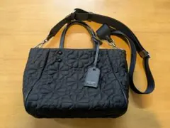 kate spade ブラックキルティングトートバッグ