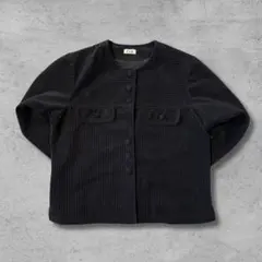 【美品】　ノーカラー　長袖　ジャケット　アウター　ブラック　M　パーティのサムネイル