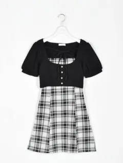 evelyn リボンチェックワンピース