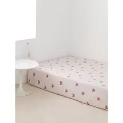 ジェラートピケ　ハート柄BOXシーツ　シングル　ピンク