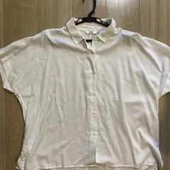 UNIQLO 半袖ボタンシャツ L ホワイト