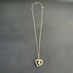 Canal 4℃ ゴールド ハート 一粒ストーンネックレス 40cm