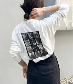 セレクトモカバイソン　アソートバックプリントロングTシャツ　モノクロ