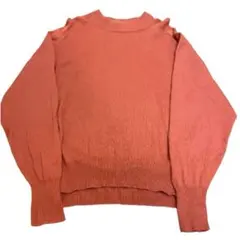 LAVORD オレンジ リブ編み ニットセーター Lサイズ