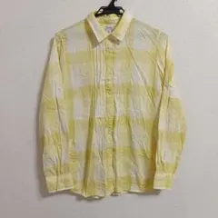 L.L.Bean エルエルビーン/ 長袖 チェックシャツ XS 黄 ポケット 綿のサムネイル