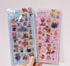 セール　ズートピア　ディズニー ドロップシール　2枚セット　ぷっくりシール可愛い