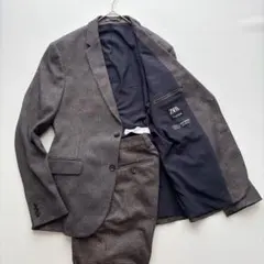 美品 XL ZARA スーツ セットアップ グレー グレンチェック