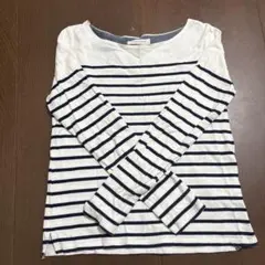 レディース　長袖　tシャツ　カットソー　ボーダー　白　黒　M