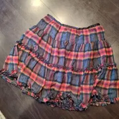 チェック柄フリルスカート Mサイズ