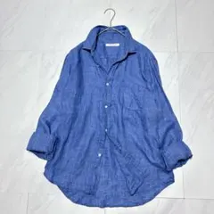 美品 The Virgnia ザヴァージニア リネン シャツ 洗える パープル 