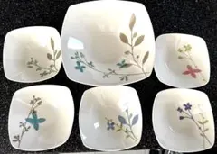 【新品】Givenchy花柄四角形 食器セット 6個