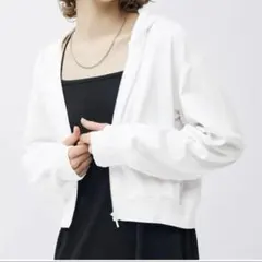 GU UVカットフルジップパーカー 349905 OFFWHITE Sサイズ