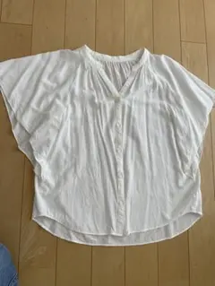 グローバルワーク　さらさらリラックスプリントブラウス　サイズS