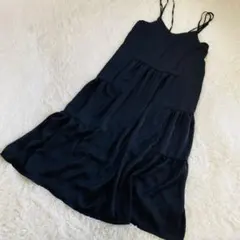 earth music&ecologyティアード キャミワンピース ブラック F