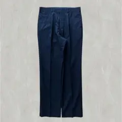 ヴィンテージ　プリーツ入り ダークネイビースラックス 美品ウエスト82cm