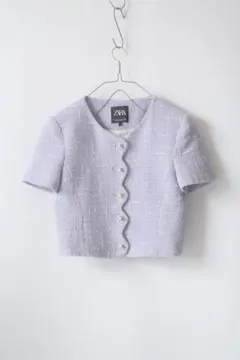 ZARA:テクスチャークロップドジャケット/ファンシーツイード/ザラ/サイズXS