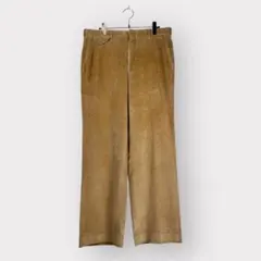 ベージュ コーデュロイ ストレートレッグパンツ
