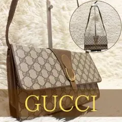 紙タグ レア オールドグッチ GG 総柄 レザー ショルダーバッグ ポシェット