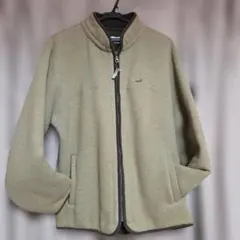 ベージュ フリース裏地 ジップアップジャケット