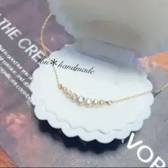 リュール＊ネックレス　14kgfチェーン変更可 ゴールド スマイル 曲線 ライン