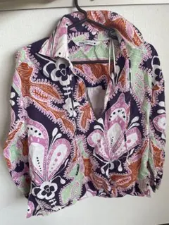 ZARA 花柄 長袖シャツ XS