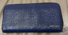 DIESEL 長財布 ラウンドファスナー ブルーのサムネイル