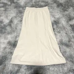 【セブンアイディーコンセプト】フレアスカート オフホワイト F ロング丈【美品】