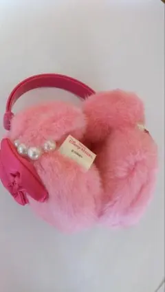 ディズニー ミニー 耳当て イヤマフラ　ピンク （リボン パール付き）大人用