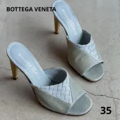 BOTTEGA VENETA マキシイントレチャート ミュール ホワイト 美品