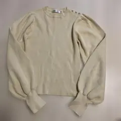 MOUSSY パフスリーブ　長袖ニット アイボリー FREE