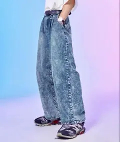 【ADRER】ヴィンテージメイクワイドテーパードデニム ブルー