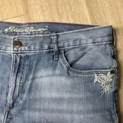 Eddie Bauer レディース デニムパンツ P8 刺繍入りのサムネイル