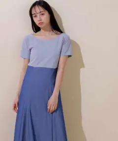 JILL by JILL STUART ボートネックカットドッキングワンピース