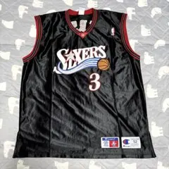 90s Champion 76ERSユニフォーム アイバーソン チャンピオン 黒 - メルカリ