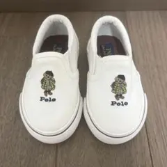 Ralph Lauren ラルフローレン 白　スリッポン　ベア　ベビーシューズ