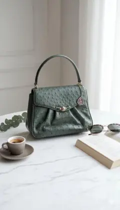 ラルーチェ オーストリッチ ハンドバッグ