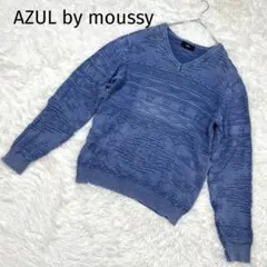 AZUL by moussy ジャガードニット【L】Vネック コットンニットのサムネイル