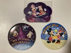 香港ディズニーランド20周年イベント　限定マグネット、缶バッジ3点セット