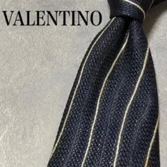 美品　ヴァレンティノ　ネクタイ　ネイビー　メッシュ地　シルク　k31