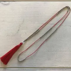 在庫処分セール アジアン エスニック ネックレス ビーズ フリンジ N-83 赤