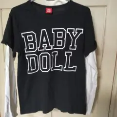 BABY DOLL 黒 Tシャツ 長袖重ね着風