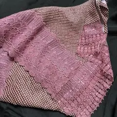 ピンク レース 着物ショール、絞りの薄手、新品、美品、春用