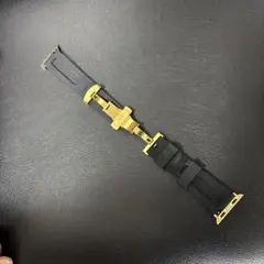 Apple Watch用 黒と金のシリコンバンド