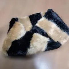 美品 ZARA ザラ ストール ファーマフラー ベージュ×ブラック