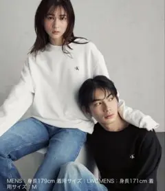 カルバンクライン モノグラムロゴ リラックス クルーネック スウェットシャツ S