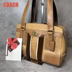 COACH Turnlock Signature Stripe Bag Y2K - メルカリ