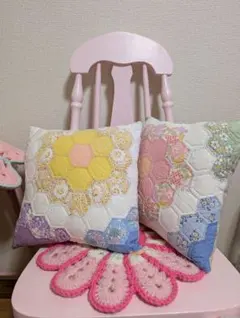 アンティークキルトクッション