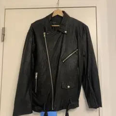 CASPER JOHN AIVER ブラック ダブルライダースジャケット