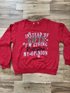 メッセージプリント 赤 スウェット