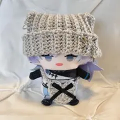 〖グレー×リボンポシェット〗にじぱぺっと ネコ耳 ニット帽 ぬい服 にじぱぺ